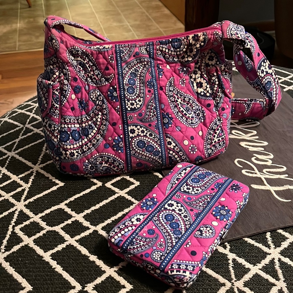 Vera Bradley Purse and Hardcase Wallet